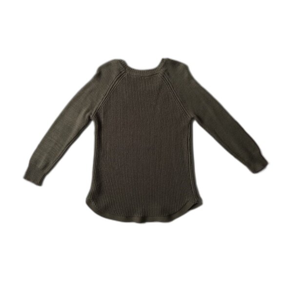 Rd Style Dark Olive Green Long Sleeve Crewneck Ribbed Knitwear Pullover Sweater - Picture 2 of 12